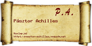 Pásztor Achilles névjegykártya