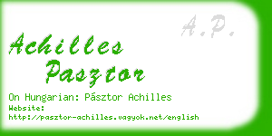 achilles pasztor business card